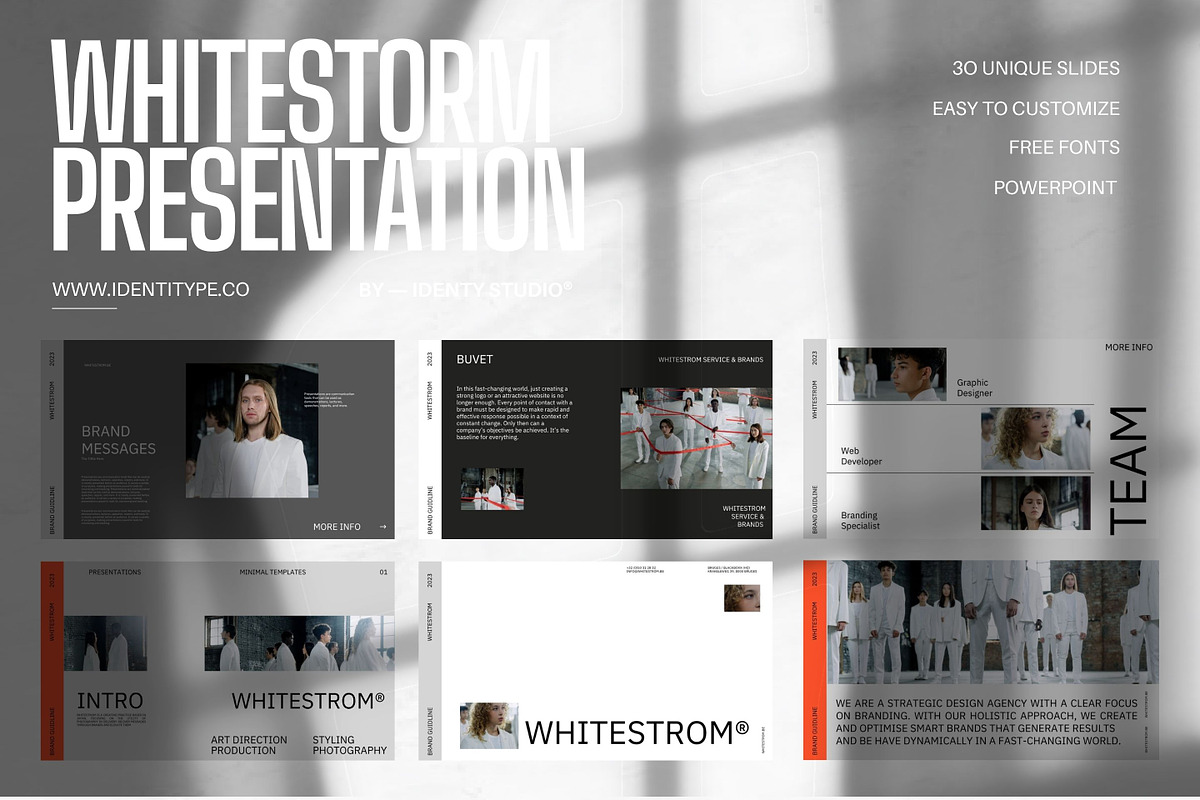 Whitestrom Brand Guide PPTX, a Presentation Template by Identy Studio (Photo 1 of 10)