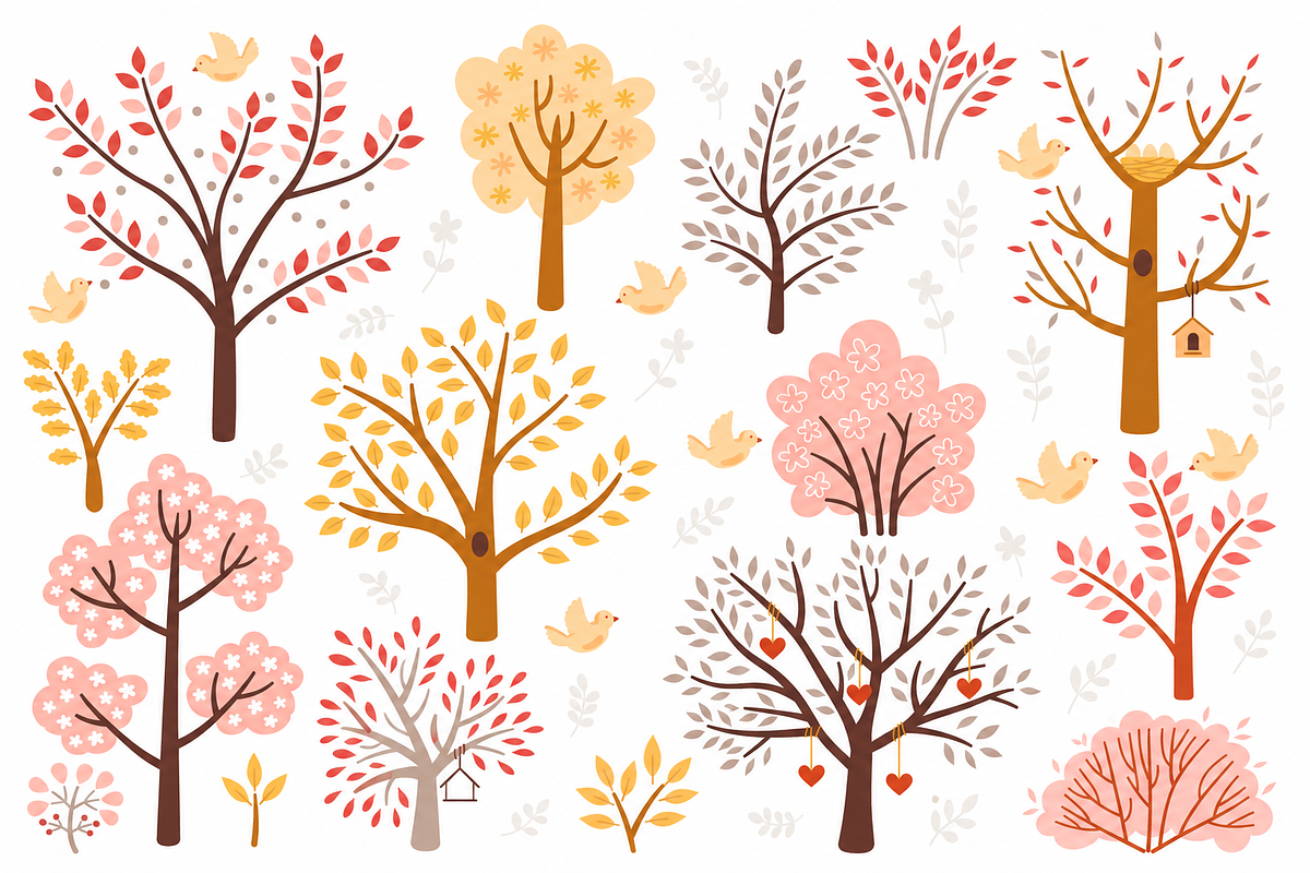 Whimsical Trees Clipart, a Decorative Illustration by Anna Studio (Photo 8 of 12)