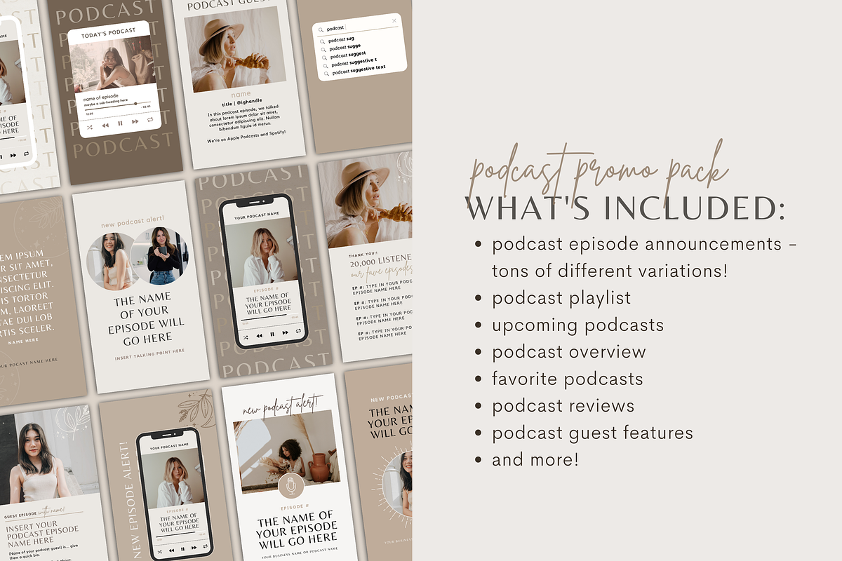 Podcast Instagram Canva Templates, a Social Media Template by molly ho studio (Photo 2 of 6)