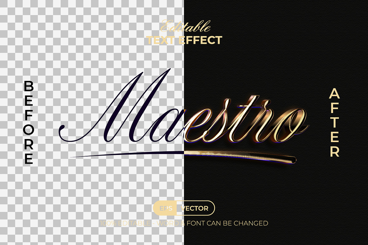 Maestro Text Effect Golden Style, a Layer Style Add-On by Mockmenot (Photo 2 of 2)