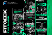 Fitgeek Instagram Template, a Social Media Template by Shinra Labs (Thumbnail 1 of 6)