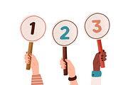 Hands with score cards set, a Person Illustration by Good Studio (Thumbnail 3 of 5)