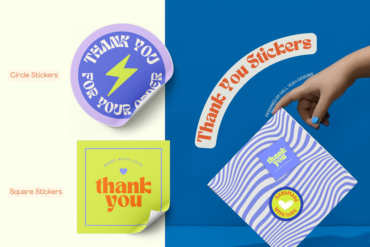 Funky Sticker & Wrapping Templates, a Stationery Template by Hell Yeah Designs (Photo 9 of 9)