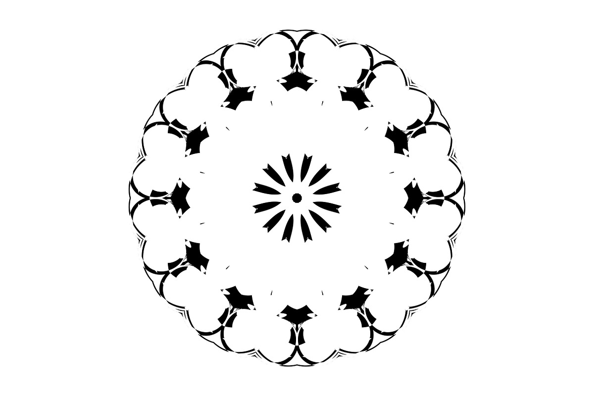 Black and White Mandala Patterns Set, a Decorative Illustration by NJ Himel (Photo 56 of 101)