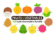 Fruits & Vegetables bundle, a Food Illustration by SVTdesign