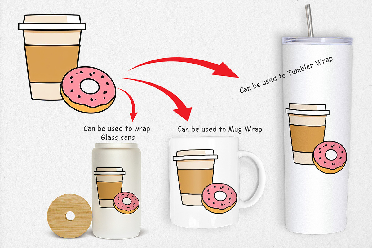 Coffee Donut Clipart, a Graphic by Artnoy (Photo 4 of 5)