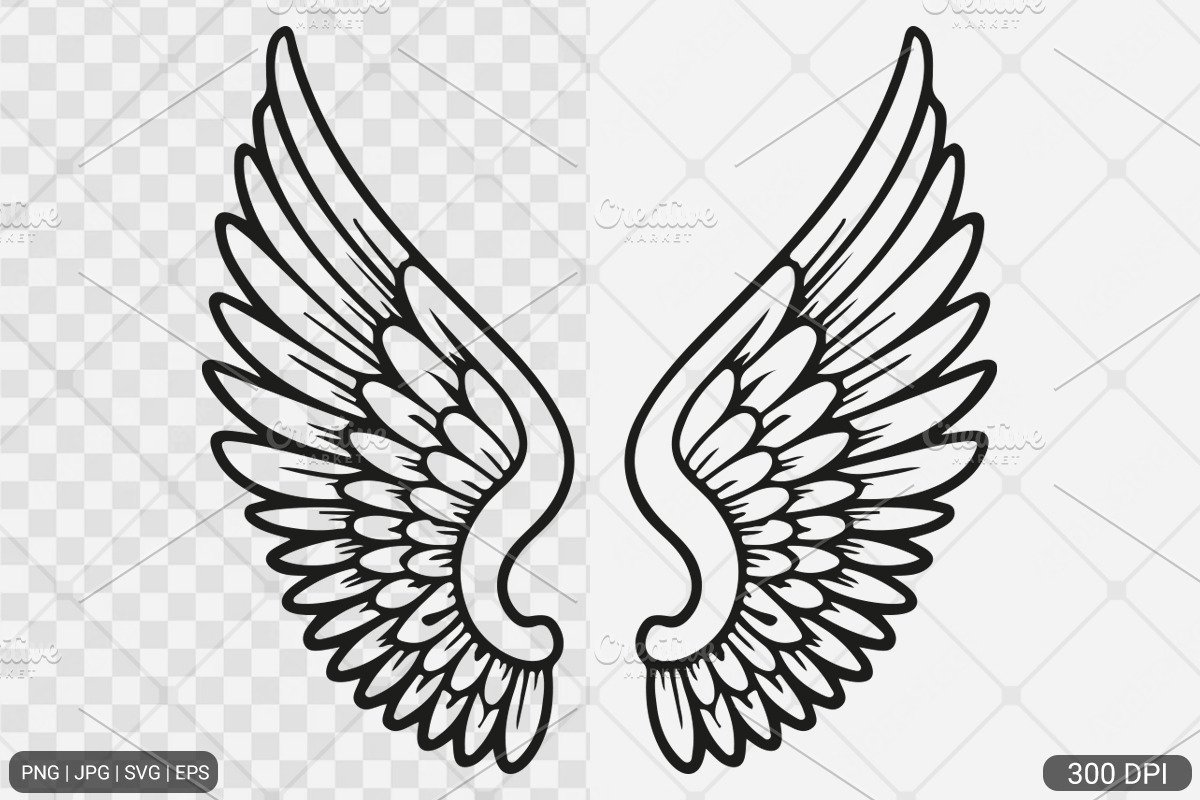 Angel Wings SVG PNG Design Bundle, an Illustration by Actual Pixel (Photo 12 of 12)