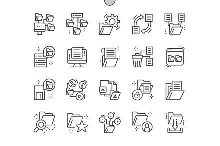 Organizing file Line Icons, an Outline Icon by Palau