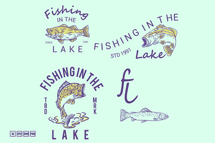 Badge Logo Fishing Club, a Sport Illustration by kalehstudio