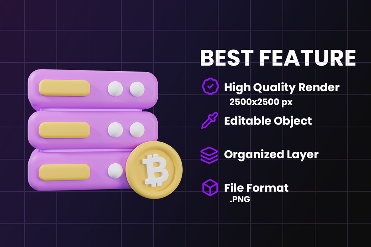 3D Bitcoin Icon Pack, an Object Graphic by Artnivora.Std (Photo 4 of 4)