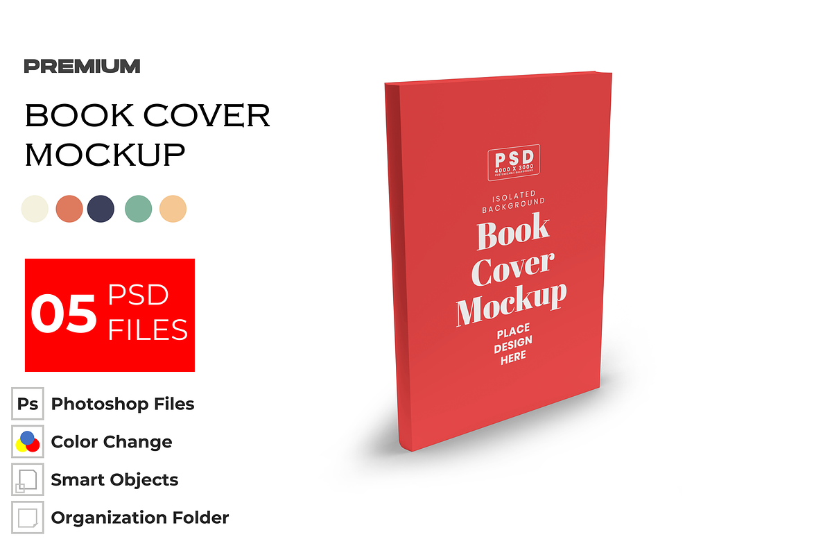 Book Cover Mockup, a Product Mockup by DigitAuras (Photo 1 of 4)