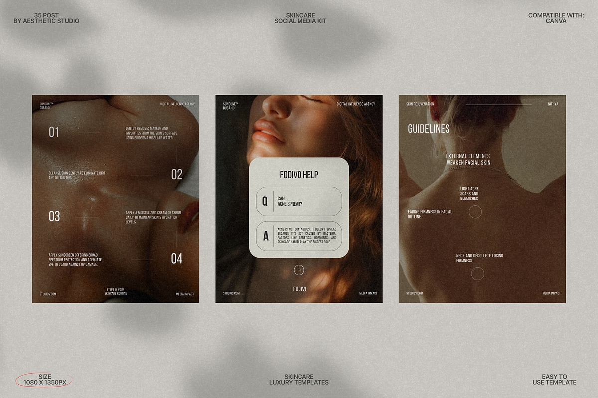 Skincare Feed Templates in Canva preview 7