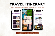 Printable Travel Itinerary Template, a Templates & Theme by Digital By Nikoleta (Thumbnail 1 of 11)