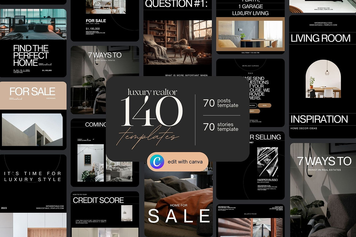 140 Luxury Real Estate Template, a Social Media Template by Prapti Design (Photo 1 of 12)