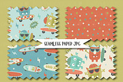 Monster skaters clipart & patterns, an Illustration by Poppymoondesign (Thumbnail 3 of 5)