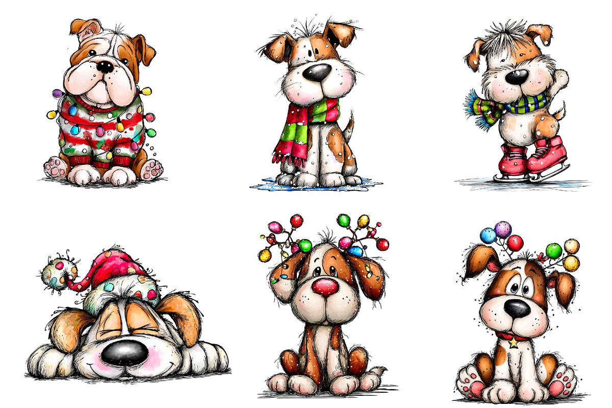 Whimsical fuluffy dog clip art, an Illustration by CreationArt (Photo 2 of 5)