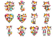 Valentine's Whimsical Foxs Clipart, a Graphic by CitraGraphics (Thumbnail 4 of 4)