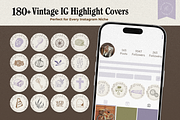 Vintage Aesthetic Highlight Icons, an Outline Icon by Marcia B Studio (Thumbnail 1 of 7)