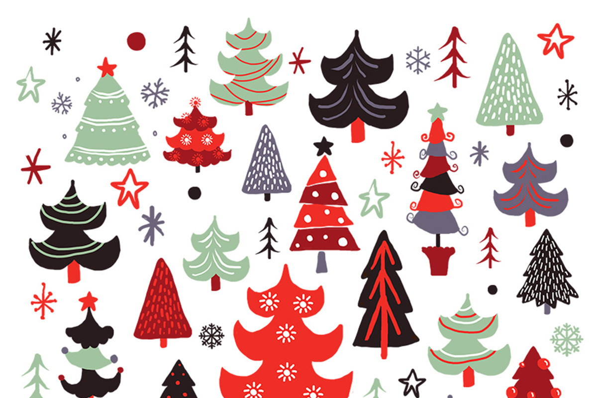 Christmas Trees Clip art, a Decorative Illustration by Bamboobear Books Shop (Photo 2 of 4)