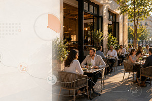 People dining at outdoor café in day, a Photo by Dvoevnore photos