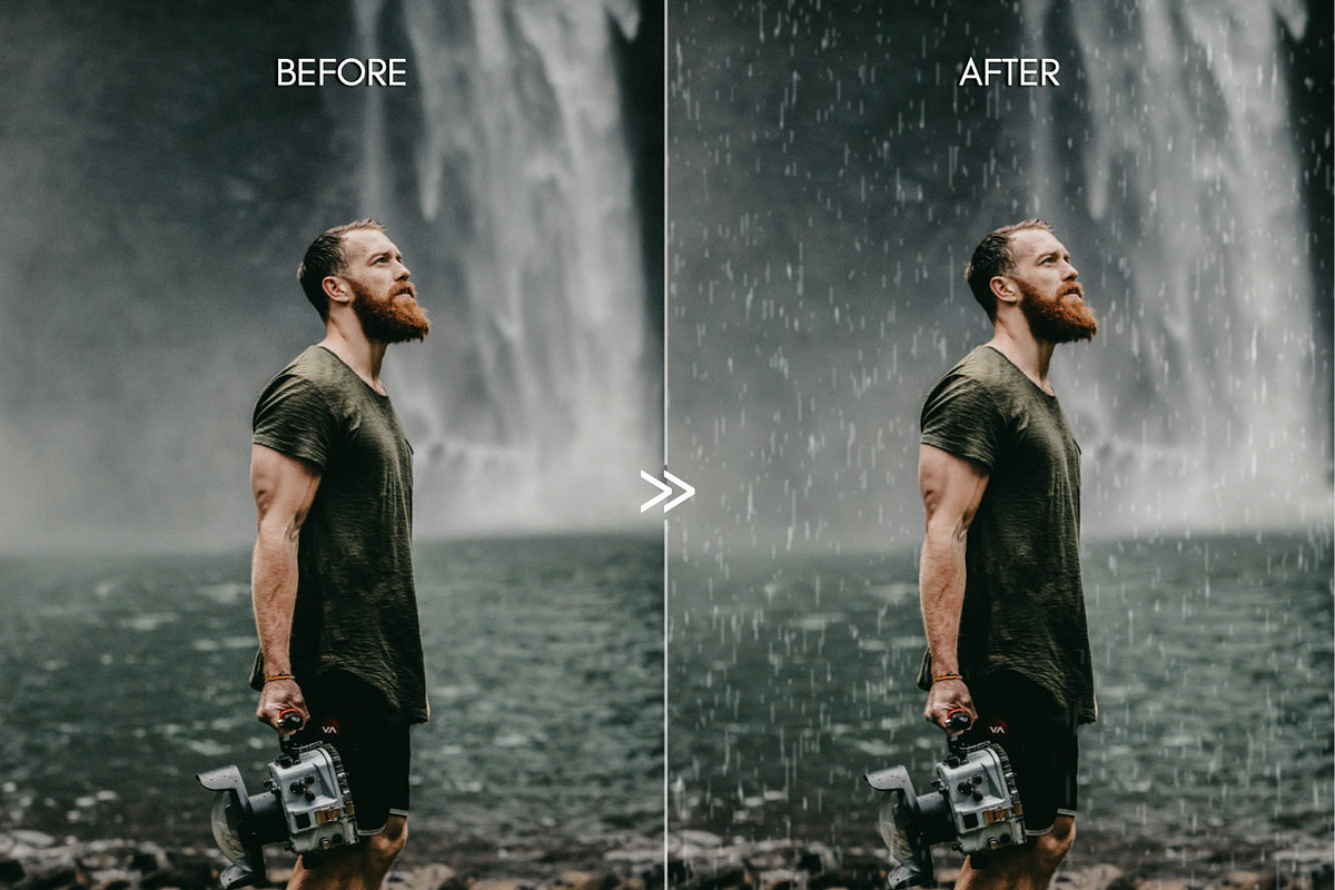 25 Falling Rain Weather Overlays preview 6