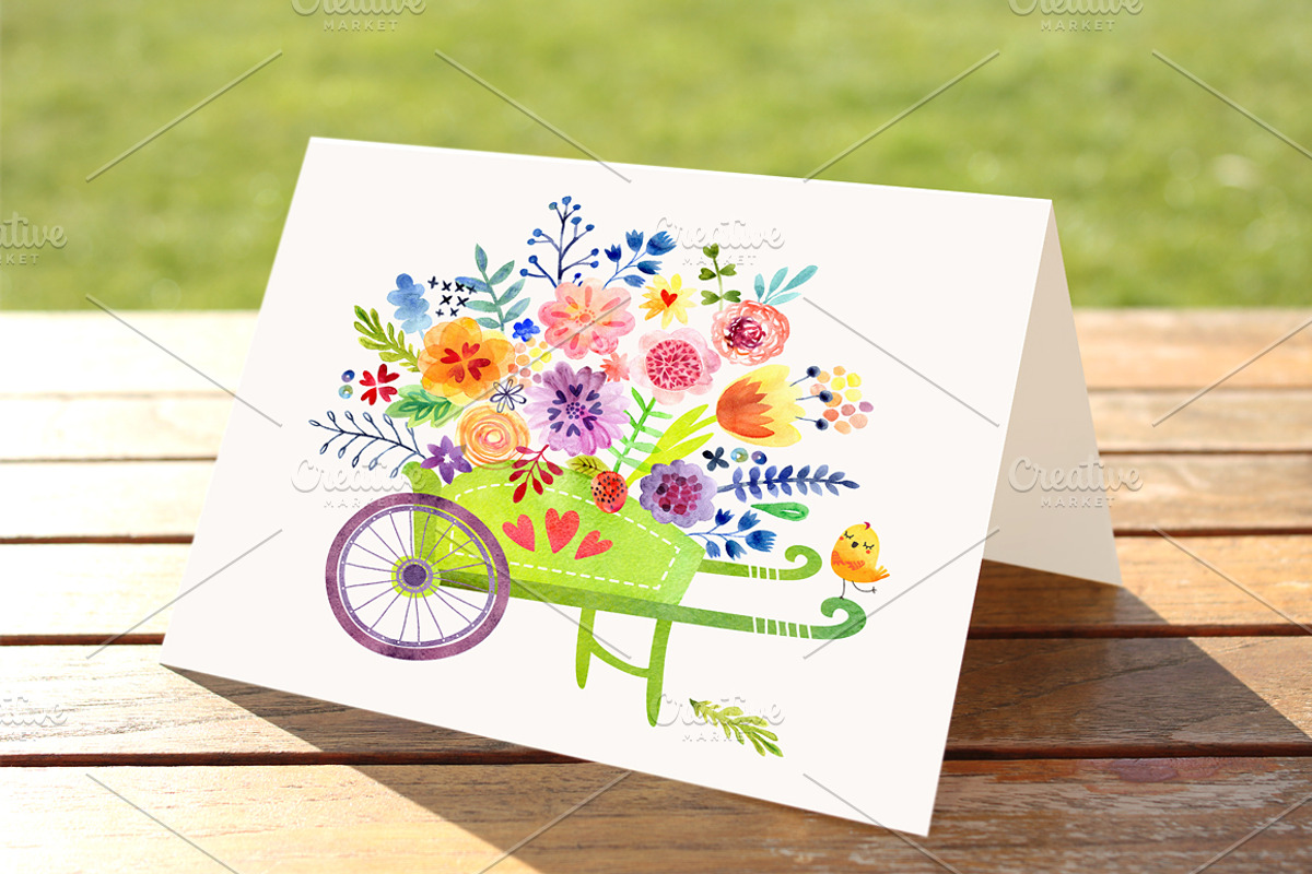 BIG WATERCOLOR BUNGLE, a Decorative Illustration by Anna Guz's Store (Photo 8 of 9)