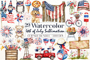 4th of July Sublimation Clipart Bund, an Illustration by Libby Wishes (Thumbnail 1 of 5)