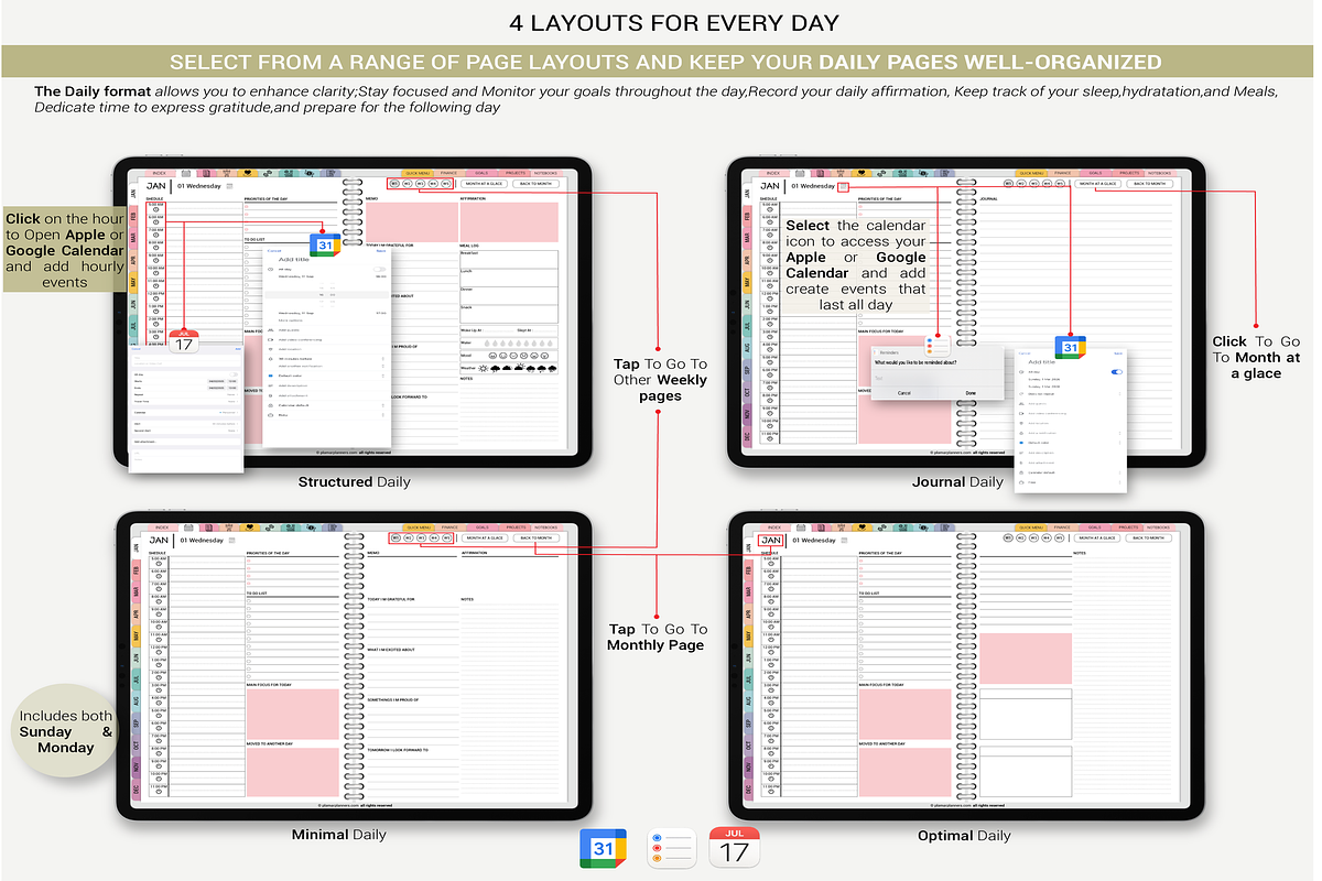 Rainbow Digital Planner 2025 – Color, a Templates & Theme by Plamarplanners (Photo 3 of 10)