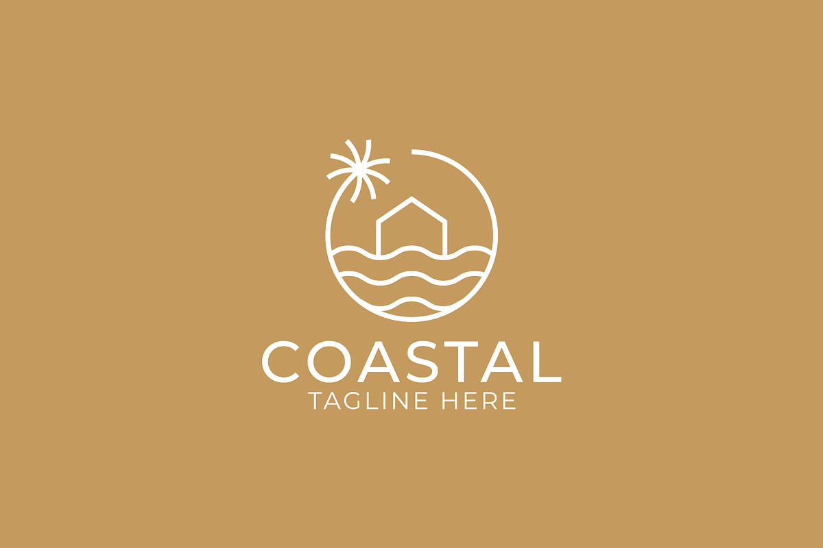 Coastal House Simply Line Logo Badge, a Branding & Logo Template by Signatoro (Photo 3 of 3)