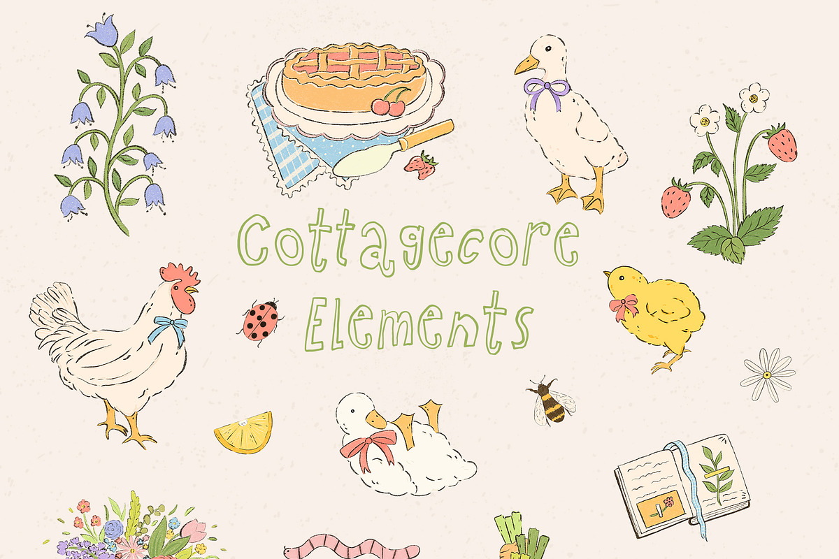Cottagecore - Whimsy Summer clipart, a Decorative Illustration by Madiwaso (Photo 4 of 9)