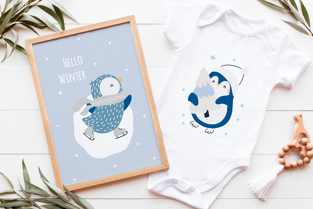 Penguins.Christmas collection, an Animal Illustration by AfonshinaArt (Photo 3 of 9)