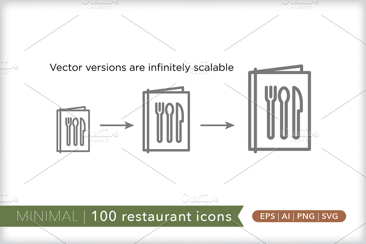 Minimal 100 restaurant icons, an Outline Icon by Picture Window (Photo 8 of 10)