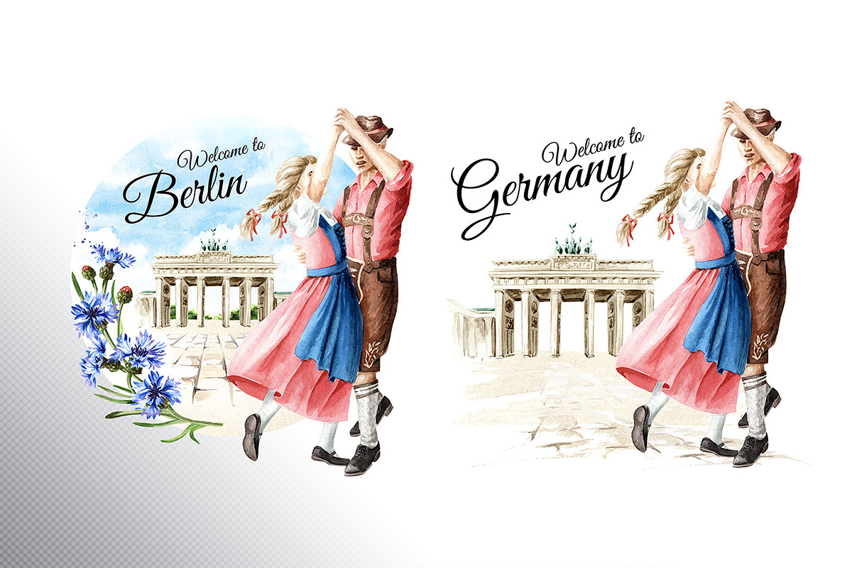 Welcome to Germany. Watercolor set, an Illustration by Daria Ustiugova (Photo 5 of 15)