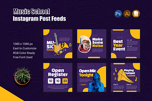 Music School Instagram Post, a Social Media Template by Esensifiksi.studio