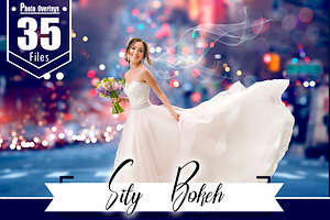 35 city lights bokeh overlay