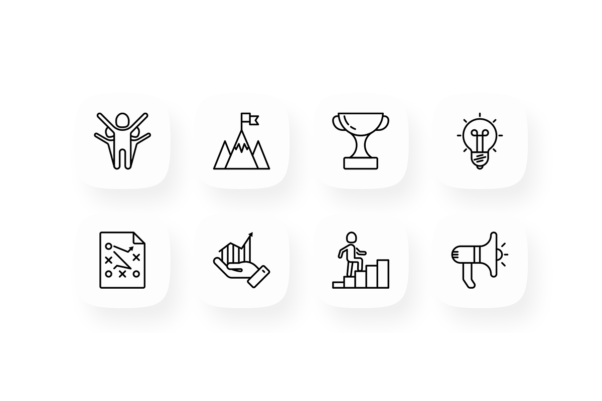 Success 16 Thin Line Icons Set, an Outline Icon by Alex Blogoodf (Photo 4 of 5)
