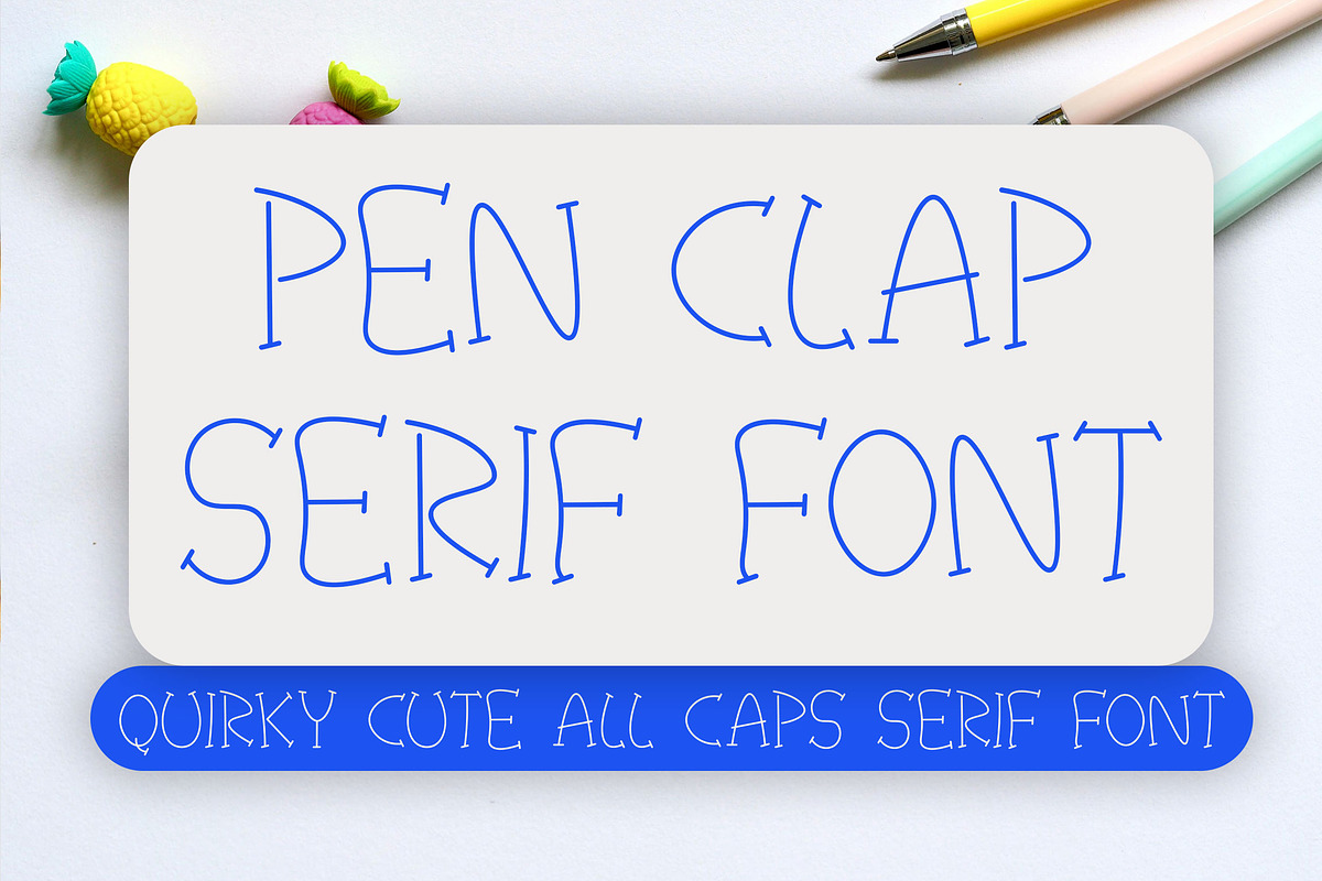 Pen Clap Serif - Cute All Caps Font, a Serif Font by Dasagani (Photo 1 of 3)
