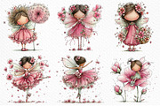 Whimsical Pink Fairy Clipart, a Seasonal Illustration by Craft Nest (Thumbnail 4 of 6)