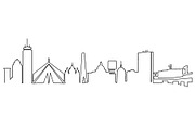Boston Skyline Line Drawing, a Work Illustration by PageLightStudios (Thumbnail 1 of 2)