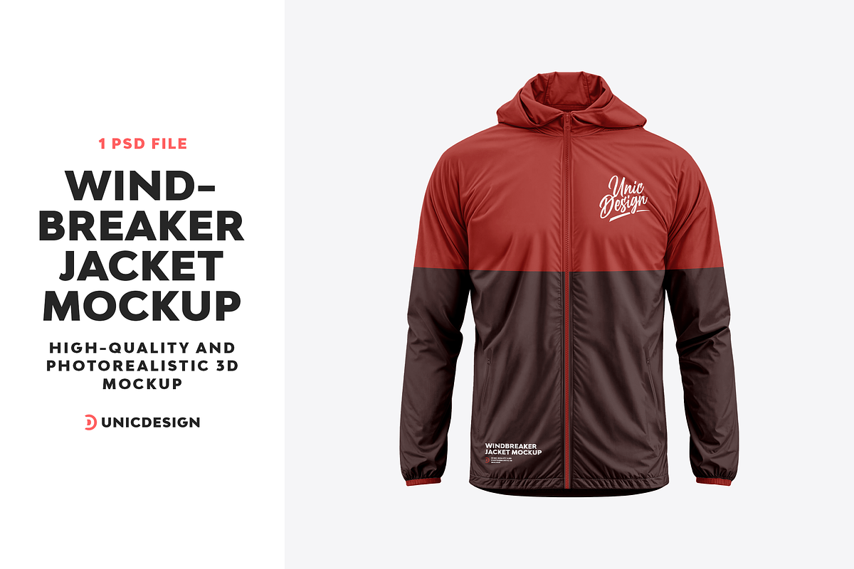 Windbreaker Jacket Mockup, an Apparel Mockup by UnicDesign (Photo 1 of 3)