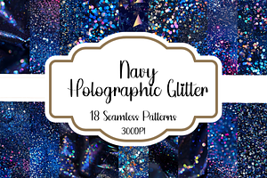 Navy Holographic Glitter Seamless, a Pattern Graphic by PrintablesByFranklyn