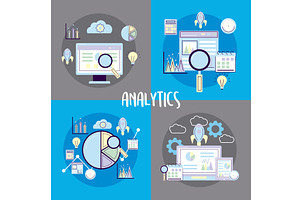 analytics symbol collection, an Object Illustration by studiogstock