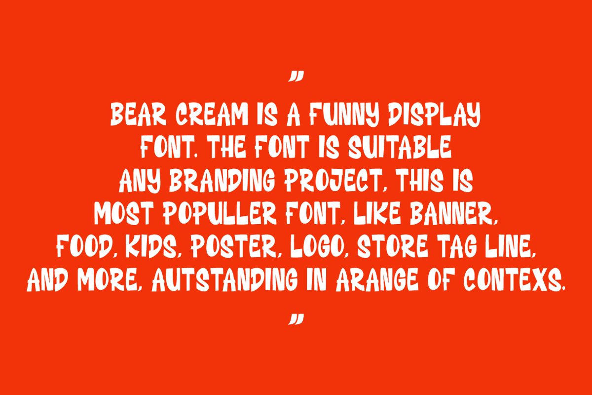 Bear Cream - Display Font, a Handwritten Font by QR Design Studio (Photo 2 of 7)