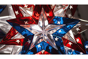 reflective red white blue star ai, a Background Photo by pikepicture