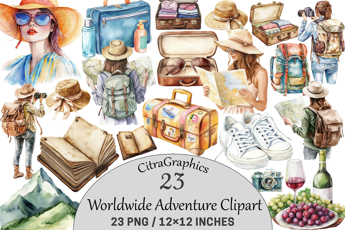Worldwide Adventure Clipart, an Illustration by CitraGraphics (Photo 1 of 5)