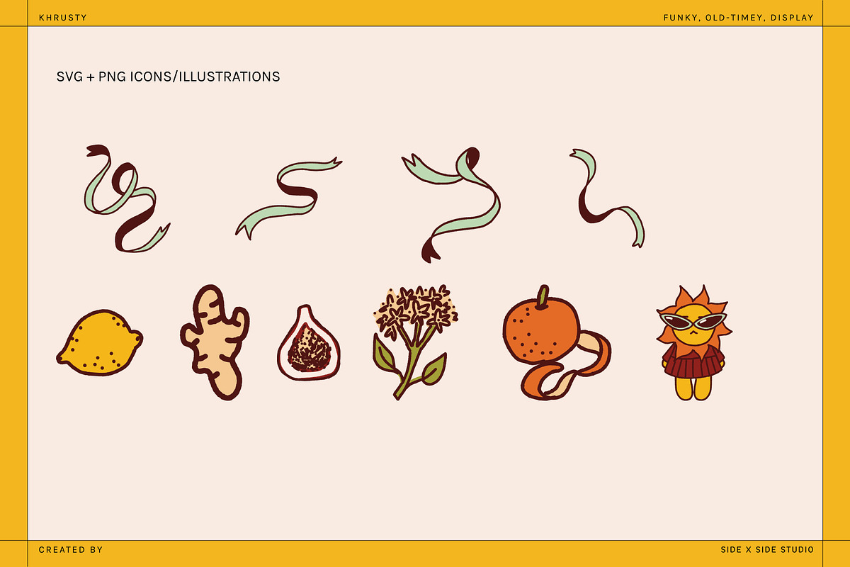 Khrusty Display Font + Icon Bundle, a Handwritten Font by Side X Side Studio (Photo 4 of 7)
