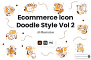 Ecommerce Icon Doodle Style Vol 2, an Object Graphic by SLAB! Design (Thumbnail 1 of 3)