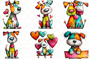 Quirky Valentine Dogs Clipart, an Animal Illustration by Black Bird Studio (Thumbnail 3 of 6)