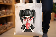 Whimsical Quirky Spooky Girl Clipart, an Illustration by Rose Art (Thumbnail 7 of 7)