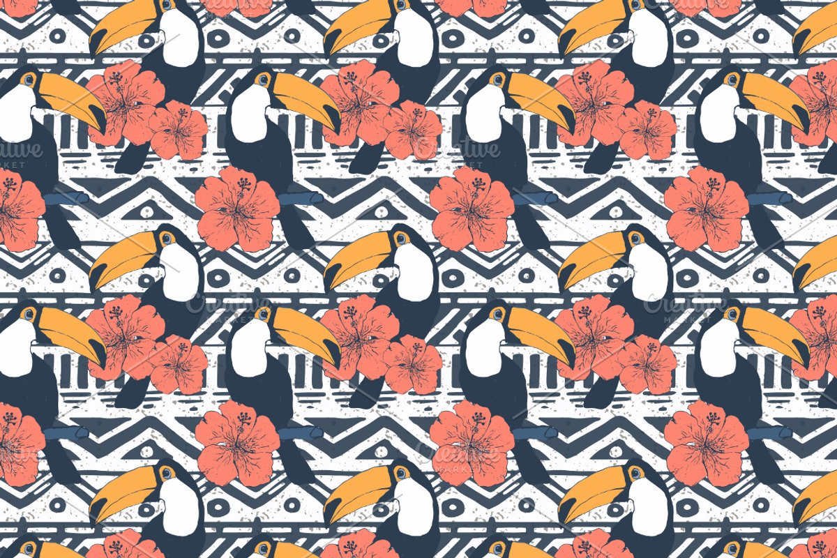 Exotic patterns with toucans, a Pattern Graphic by Julia Bilenko (Photo 3 of 4)